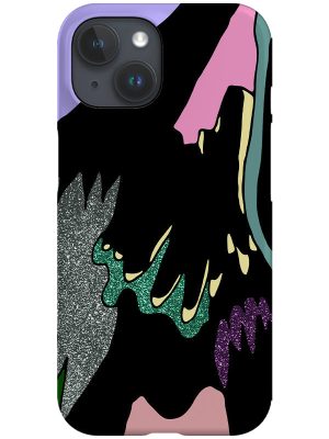 Abstract Glitter Feathers Phone Case (Purple)