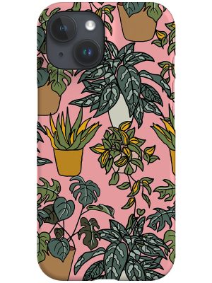 Overlapping House Plants Phone Case (Pink)