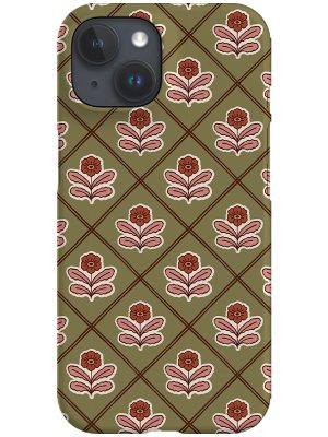 Floral Block Print by Kayla Ann Phone Case (Green)