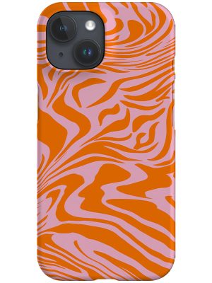 Marbled Tiger Print Phone Case (Orange)