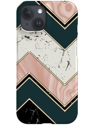 Marble Zig Zag Phone Case (Green Peach)