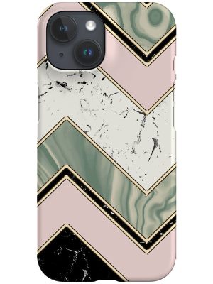 Marble Zig Zag Phone Case (Pink Green)