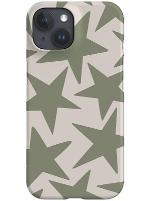 Minimalist Stars Phone Case (Moss Green Linen)
