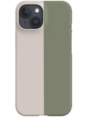 Colour Block Vertical Print Phone Case (Linen Moss Green)