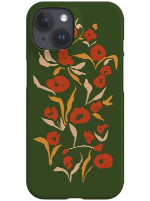Painterly Floral Placement Phone Case (Seaweed Crimson Mustard)