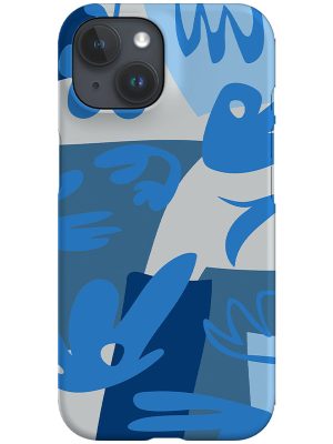 Plant Collage Phone Case (Muted Blue)