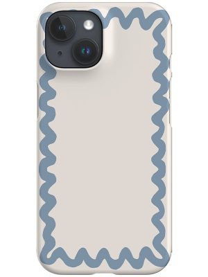 Swirl Border Phone Case (Ivory Dusty Blue)