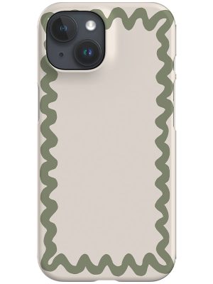 Swirl Border Phone Case (Linen Moss Green)