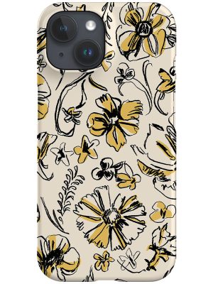 Sketchbook Floral Multi Phone Case (Cream Mustard Black)