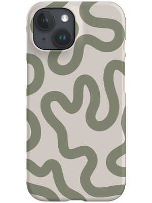 Swirl Lines Abstract Phone Case (Linen Moss Green)
