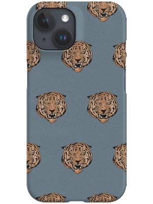 Retro Tiger Head Phone Case (Blue)