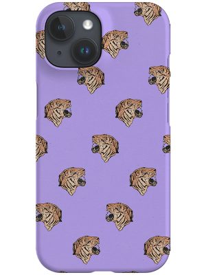 Retro Tiger Head Side View Phone Case (Lilac)