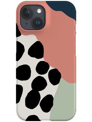 Wavy Shapes & Big Dots Phone Case (Coral Green)