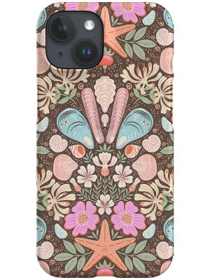 Scandinavian Beach Flora Damask By Rebecca Elfast Phone Case (Pastel)